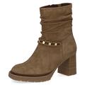 CAPRICE Damen Stiefeletten mit Absatz aus Wildleder Blockabsatz Weite G, Grün (Olive Suede), 37