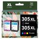 CSSTAR 305 Ink cartridges black and colour Replacement for HP 305XL ink cartridges,HP 2700 ink cartridges for HP Envy 6000 6020 6032 Pro 6420 6430 DeskJet 2710 2720 2724 Plus 4100 4120 4130(2-Pack)