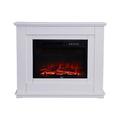 FIDOOVIVIA Electric Fireplace, 40 Inch Electric Fire and Surround with 5 Brightnes LED Flame Effect & Remote Control, Electric Fires Free Standing with White Mantel Surround, 900W/1800W Heater