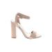 Mix No. 6 Heels: Pink Print Shoes - Women's Size 8 - Open Toe
