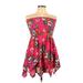 Aloha Fashion Casual Dress - A-Line Open Neckline Sleeveless: Pink Floral Dresses - Women's Size 12