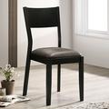 Andrew Home Studio Side Chair in Black/Gray Faux Leather/Wood/Upholstered in Black/Brown | 35.5 H x 17 W x 20.5 D in | Wayfair GFF354GY8SC-YSWX