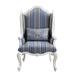 Wingback Chair - Andrew Home Studio Lofta 31" W Polyester Wingback Chair Wood/Polyester in Blue/Brown/Gray | 49 H x 31 W x 32 D in | Wayfair