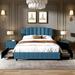 Mercer41 Latunya Queen Storage Platform Bed Upholstered/Linen in Blue | 43 H x 62 W x 84 D in | Wayfair 5A8A68282C3649049655C2D69BCDD2ED