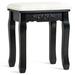 Alcott Hill® Breniah Solid Wood Vanity Stool Wood/Upholstered in Black/Brown | 17.5 H x 16 W x 12 D in | Wayfair 5BCDB689D52E4C159A981CCA32EE2BEF