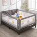 Isabelle & Max™ Adelinda Bed Rail for Toddlers, 3 Pieces Extra Long Baby Bed Rail Guard for Kids, All-Round Sturdy Bed Fence Metal in Gray | Wayfair