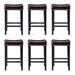 Wildon Home® Emely Counter Height PU Saddle Bar Stools Wood/Leather in Brown | 29 H x 18 W x 12.6 D in | Wayfair 38853F28A2D8446EB18A2DA72E26C48D