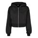 Sweatjacke URBAN CLASSICS "Urban Classics Damen Ladies Short Oversized Zip Jacket" Gr. XS, schwarz (black) Damen Sweatjacken