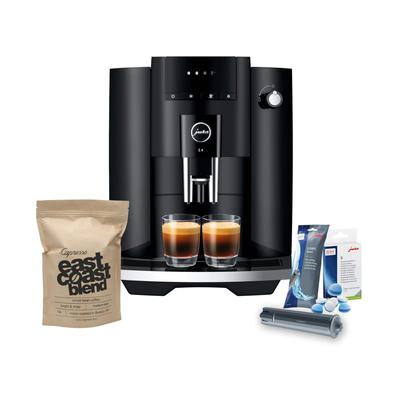 Jura E4 Coffee Machine w/ Filter, Cleaning Tablets & Coffee