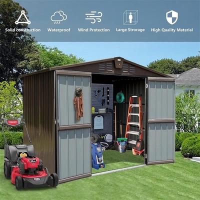 Outdoor Storage Shed 8.2' x 6.2', Metal Steel Utility Tool Shed Storage House