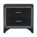 Glamourous Peal Black Metallic Finish 1pc Nightstand of 2x Drawers Faux Crystal Handles Modern Bedroom Wooden Furniture