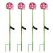 Pink Hydrangea Solar Garden Stake Set of 4