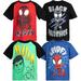 Marvel Spidey and His Amazing Friends Spider-Man Miles Morales Toddler Boys 4 Pack Pullover T-Shirts Toddler to Little Kid
