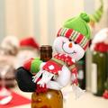 Christmas Wine Bottle Cover with Hug Christmas Elves Snowman Santa Claus Design Comfortable to Wear Christmas Wine Bottle Cover with Hug Christmas Elves Snowman Santa Claus Design Snowman