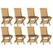 Irfora Patio Chairs with Anthracite Cushions 8 pcs Solid Teak Wood