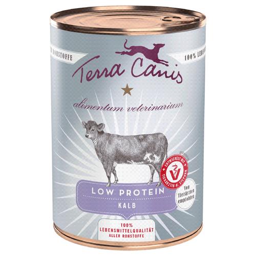 12x 400g Terra Canis Alimentum Veterinarium Low Protein Kalb Hundefutter nass