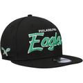 Men's New Era Black Philadelphia Eagles Main Script 9FIFTY Snapback Hat