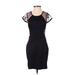 BCX dress Casual Dress - Sheath Scoop Neck Short sleeves: Black Print Dresses - Women's Size 1