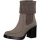 MARCO TOZZI Damen Stiefeletten mit Absatz aus Leder mit Stoffbund, Braun (Taupe Nubuck), 36