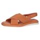 CAPRICE Damen Sandalen flach aus Leder mit Fußbett, Orange (Orange Suede), 37 EU