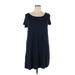 Joan Vass Casual Dress: Black Dresses - Women's Size Large