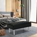 Ivy Bronx Haakim Faux Leather Bench Faux Leather/Upholstered/Leather in Black | 15 H x 33.5 W x 20 D in | Wayfair B6550CB868654FBFA7747C2460B0B556