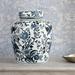 Charlton Home® Dahnish Decorative Bird Ceramic Ginger Jar w/ Lid Ceramic in Blue/White | 8.25 H x 6.25 W x 6.25 D in | Wayfair