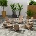 Beachcrest Home™ Shaunna Plastic Adirondack Chair w/ Table & Ottoman in Brown | 36.4 H x 29.5 W x 34.25 D in | Wayfair