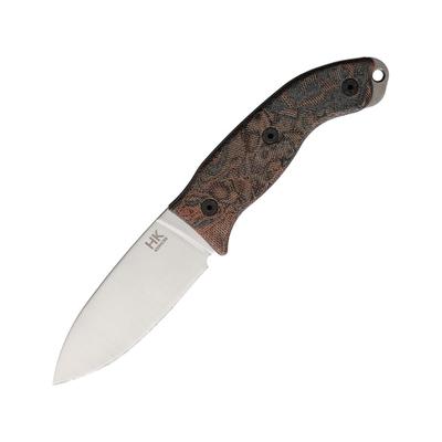 Ontario Knife Hiking Knife 8in Overall 3.75in Satin Finish 420HC Stainless Blade Brown Micarta Handle Leather Sheath 8187