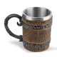 Chope à bière en bois de style viking gobelet à café unique gobelet à boire standard accessoires
