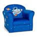 Costway Toddler Upholstered Armchair with Solid Wooden Frame and High-density Sponge Filling-Blue