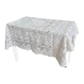 Nappe de Table en coton et dentelle ajourée tissu anti-poussière blanc Europe pour Banquet