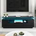 Modern Functional TV stand with Color Changing LED Lights, Entertainment Center, High Gloss TV Cabinet for 75+ inch TV