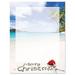 Tropical Christmas Letter Papers - Set of 25 Holiday Stationery Papers 8 1/2 x 11 Compatible Computer Paper