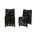 Benjara 30 in. Elsie Outdoor Patio Chair - Rope Woven Iron Frame Black - Set of 2