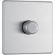 BG Screwless Flat Plate Brushed Stainless Steel Dimmer Switch 1 Gang 2 Way in Silver