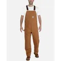 Men's Carhartt Mens Cotton Triple Stitched Durable Bib Overalls - Brown - Size: 34