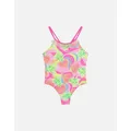Billie Blush Girl's Girls Pineapple Swimming Costume - Pink - Size: 6 years