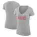 Women's G-III 4Her by Carl Banks Heather Gray San Francisco 49ers Dot Print V-Neck Fitted T-Shirt