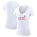 Women's G-III 4Her by Carl Banks White Boston Red Sox Dot Print V-Neck Fitted T-Shirt