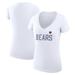 Women's G-III 4Her by Carl Banks White Chicago Bears Dot Print V-Neck Fitted T-Shirt