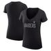 Women's G-III 4Her by Carl Banks Black Las Vegas Raiders Dot Print V-Neck Fitted T-Shirt