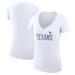 Women's G-III 4Her by Carl Banks White Houston Texans Dot Print V-Neck Fitted T-Shirt