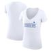 Women's G-III 4Her by Carl Banks White Los Angeles Dodgers Dot Print V-Neck Fitted T-Shirt