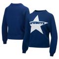 Women's Lauren James Navy Dallas Cowboys Wordmark Star Raglan Pullover Sweater