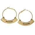 Michigan Wolverines Weller Gold Hoop Earrings