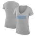 Women's G-III 4Her by Carl Banks Heather Gray Los Angeles Chargers Dot Print V-Neck Fitted T-Shirt