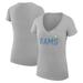 Women's G-III 4Her by Carl Banks Heather Gray Los Angeles Rams Dot Print V-Neck Fitted T-Shirt