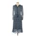 Vanessa Bruno Casual Dress: Blue Paisley Dresses - Women's Size 36