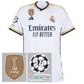 adidas Real Madrid Home Jersey 2023-2024 inc. FIFA WCC, UCL 14 Times Starball & UEFA Foundation Patches - M